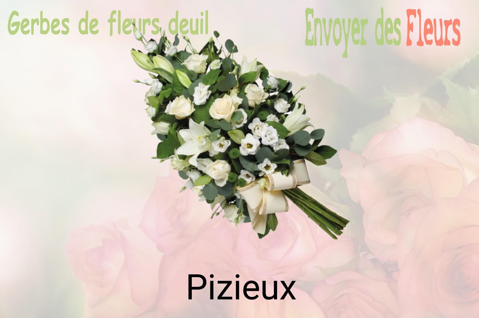 Gerbe de fleurs de deuil livrée à Pizieux